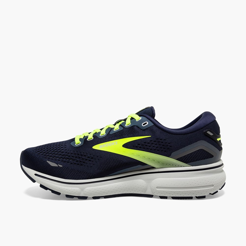 Chaussures Running Route Brooks Ghost 15 Bleu Marine Grise Homme | JPF-1500681